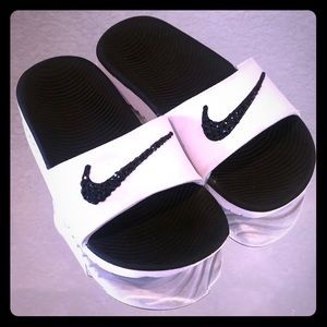 Girls customized Nike slides